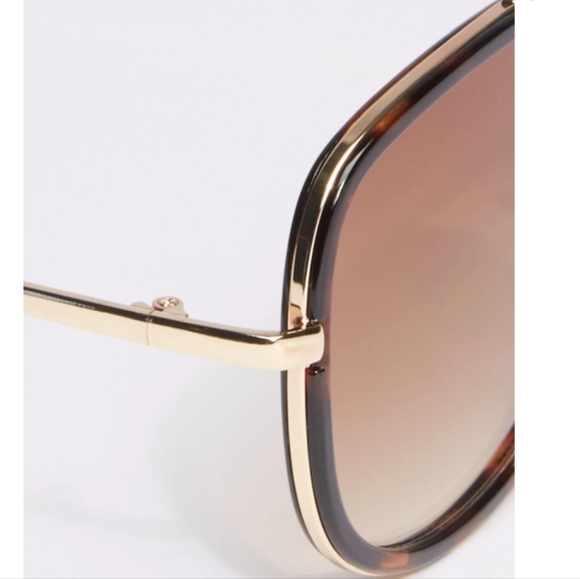 4X HOST PICK!!! Brown Tortoise Trim Aviator Sunglasses - Picture 2 of 2